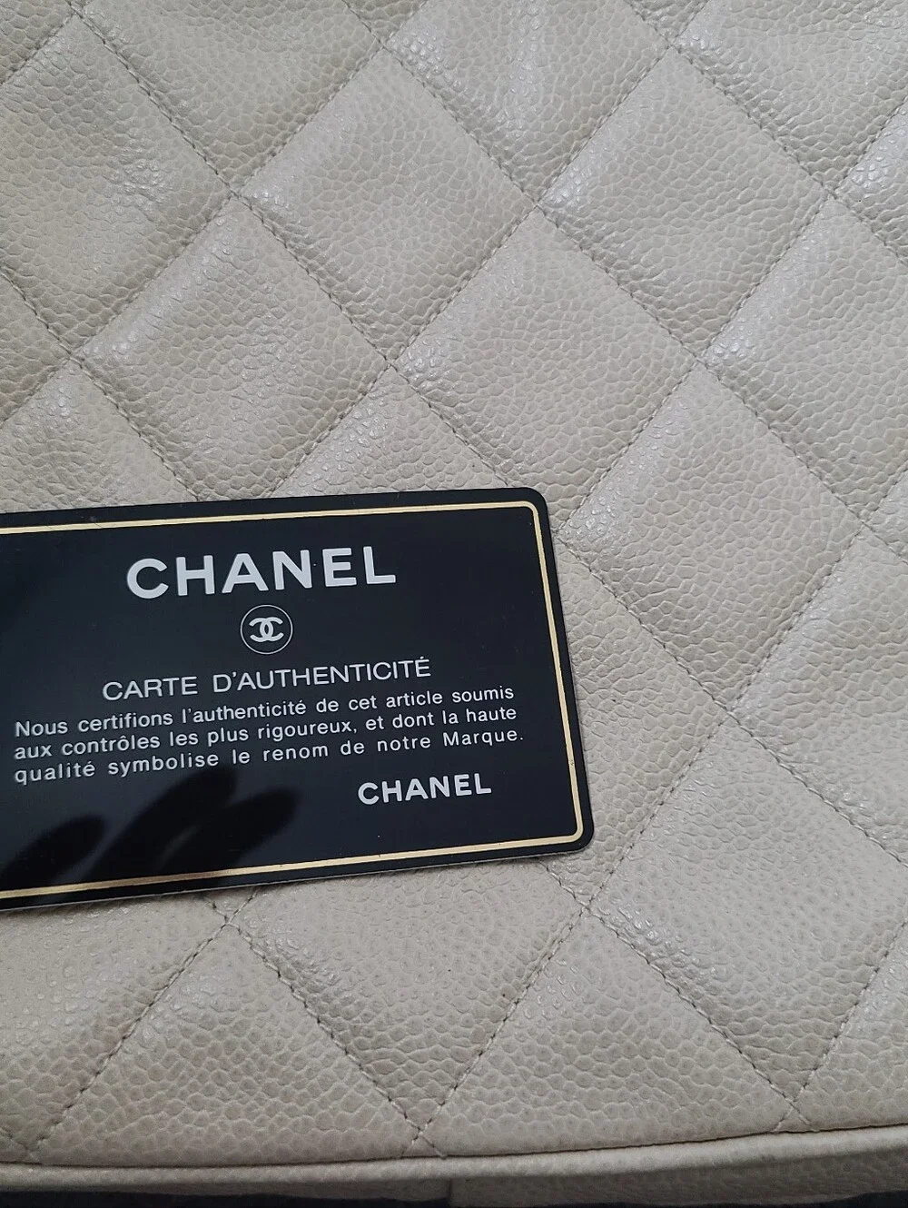 CHANEL Quilted Shoulder Bag - Beige Cream